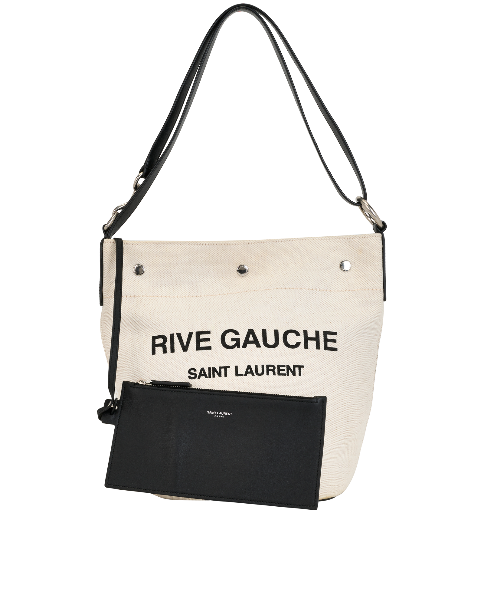 Rive Gauche Bucket Bag, &pound;650, Handbags, Cream, Canvas/Leather, Other view